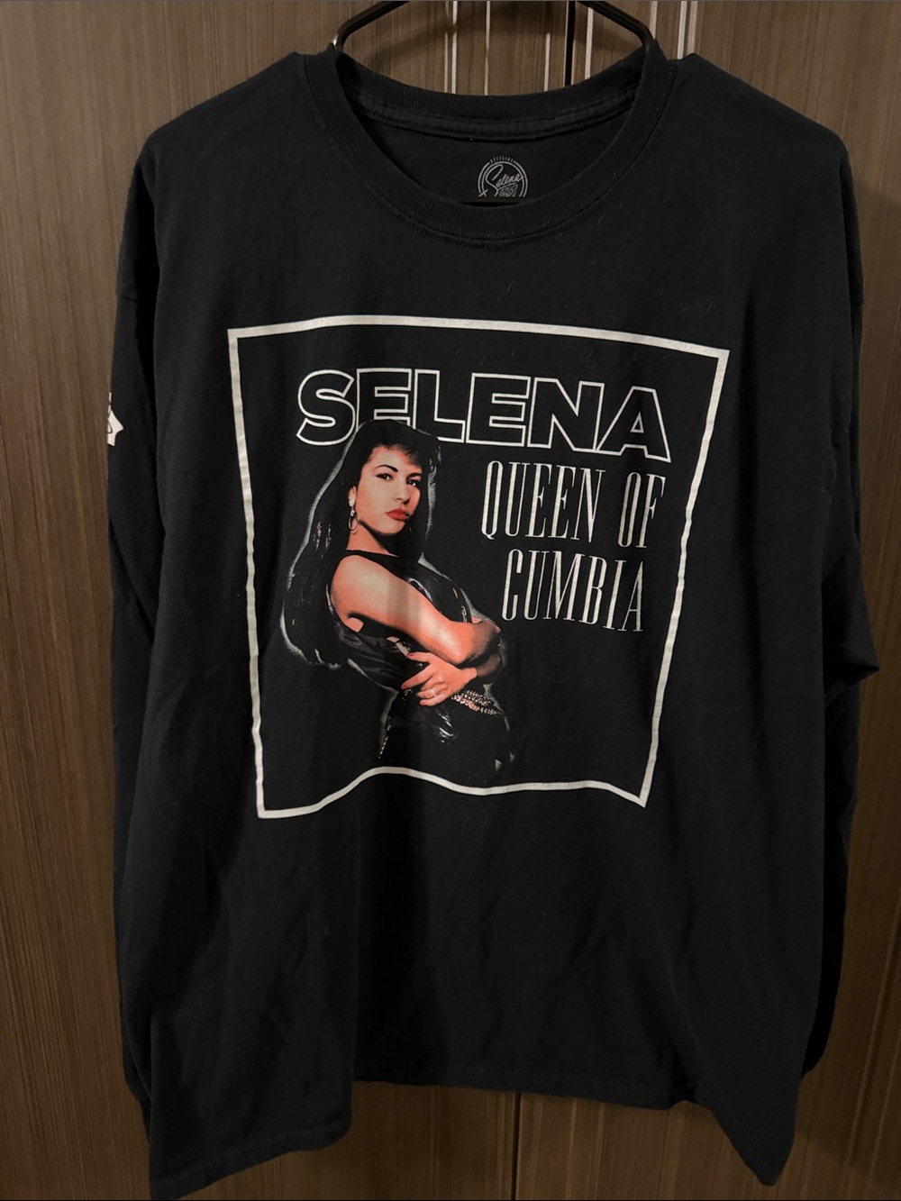 Selena Black Long Sleeve Graphic Tee - Queen of Cumbia